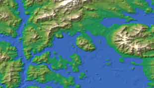 Imaginary and mythical landscapes for fictional use.